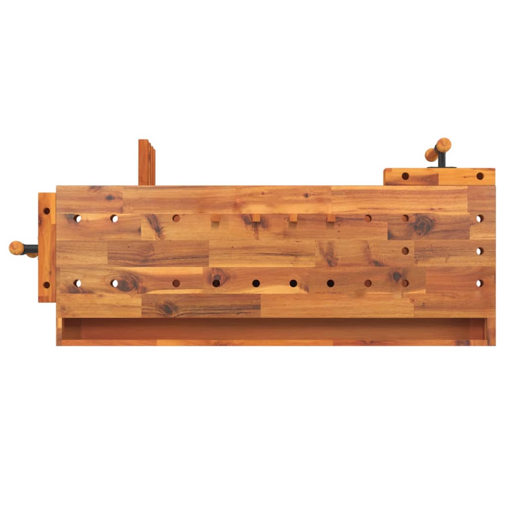 Workbench with Drawer and Vices 48.8x20.5x32.7" Solid Wood Acacia
