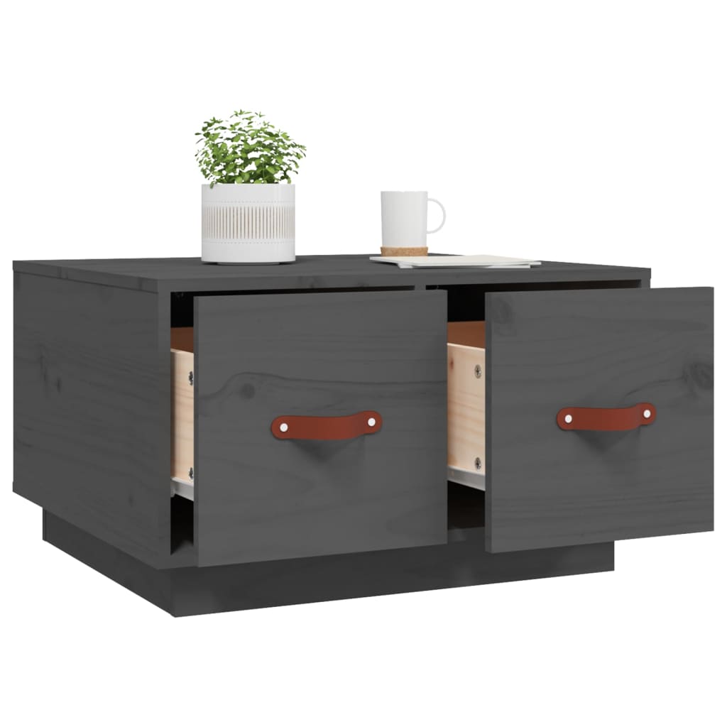 Coffee Table Grey 60x53x35 cm Solid Wood Pine