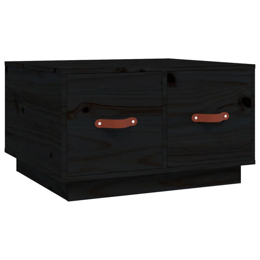 Coffee Table Black 60x53x35 cm Solid Wood Pine