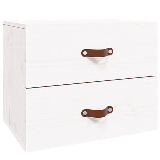 Wall-mounted Bedside Cabinet | White | Solid pine wood