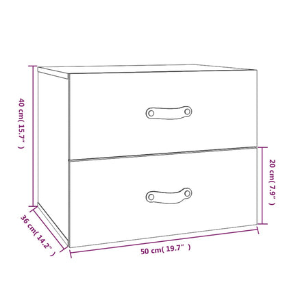 Wall-mounted Bedside Cabinet White 50x36x40 cm