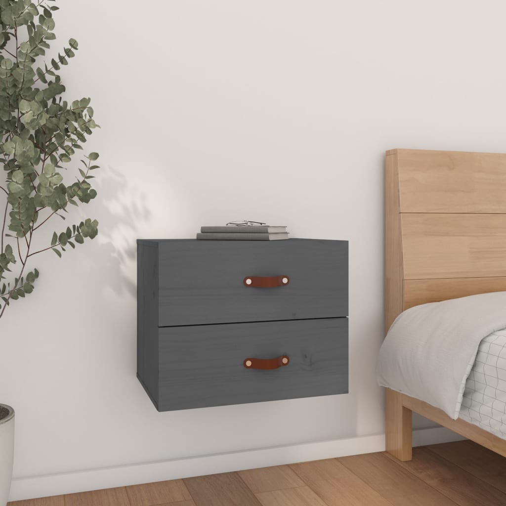 Wall-mounted Bedside Cabinet Grey 50x36x40 cm