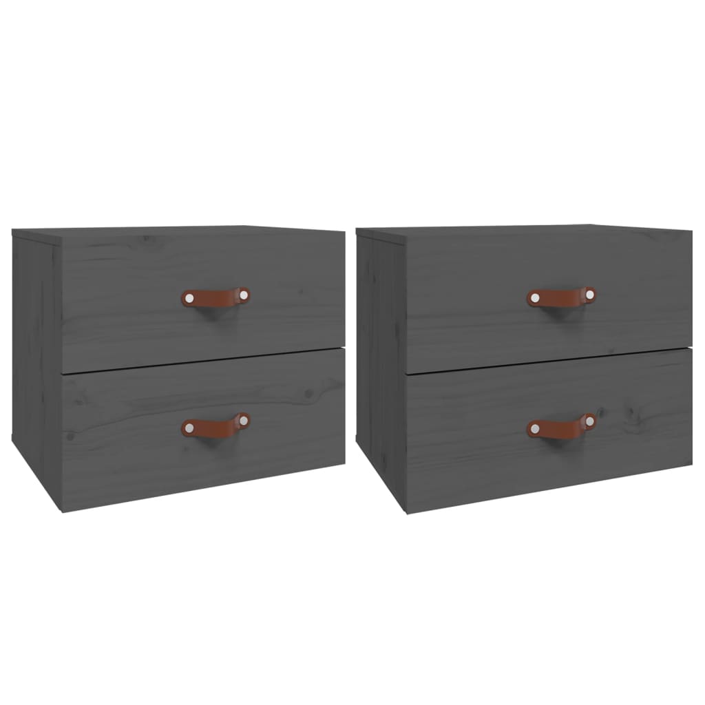 Wall-mounted Bedside Cabinets 2 pcs Grey 50x36x40 cm