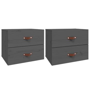 Wall-mounted Bedside Cabinets 2 pcs Grey 50x36x40 cm