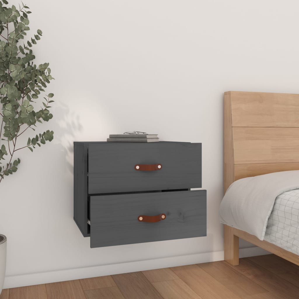 Wall-mounted Bedside Cabinets 2 pcs Grey 50x36x40 cm