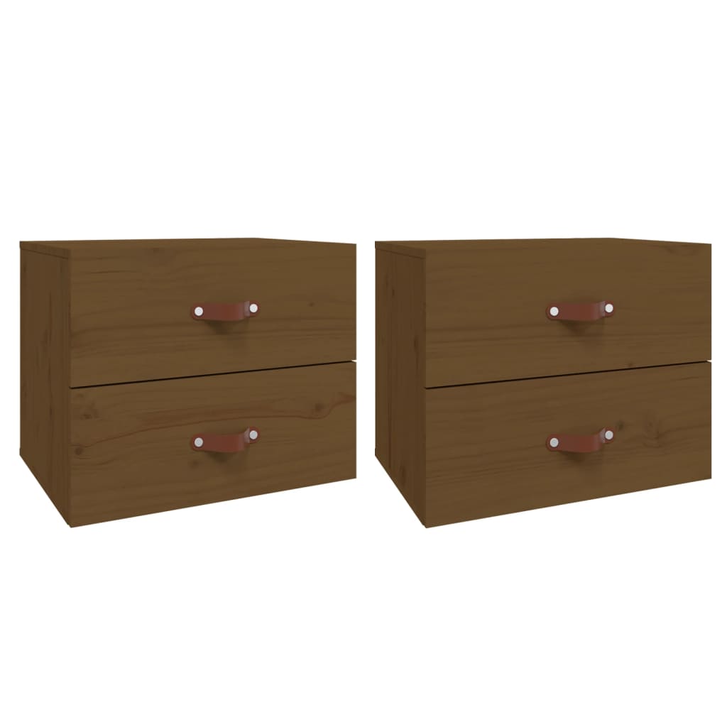 Wall-mounted Bedside Cabinets 2 pcs Honey Brown 50x36x40 cm