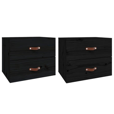 Wall-mounted Bedside Cabinets 2 pcs Black 50x36x40 cm