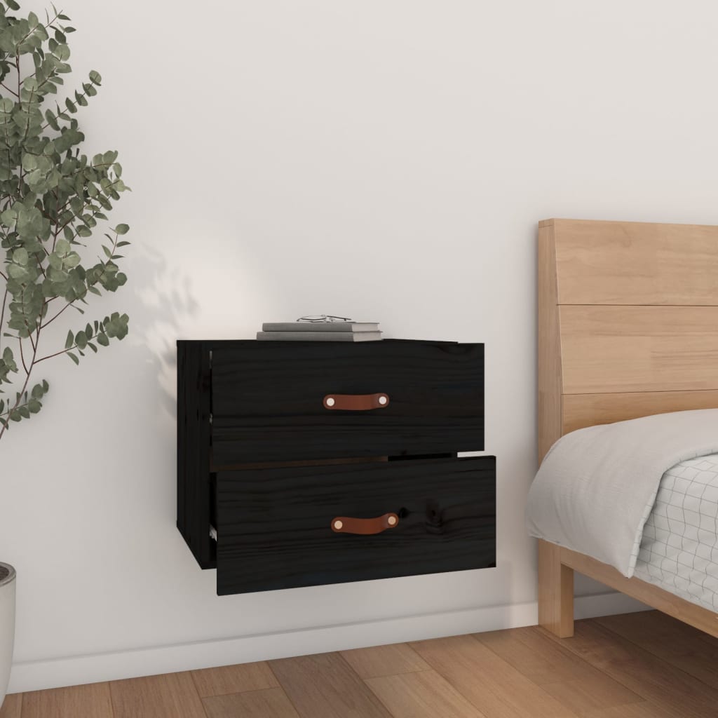 Wall-mounted Bedside Cabinets 2 pcs Black 50x36x40 cm