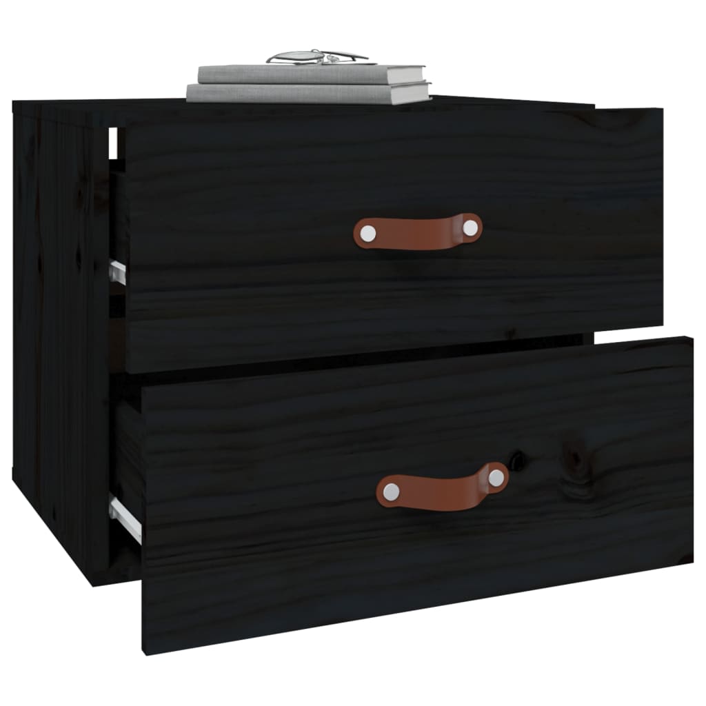 Wall-mounted Bedside Cabinets 2 pcs Black 50x36x40 cm