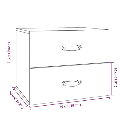 Wall-mounted Bedside Cabinets 2 pcs Black 50x36x40 cm