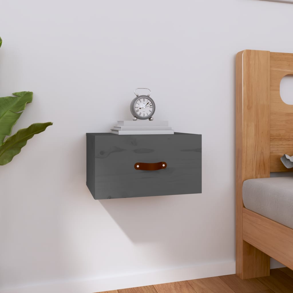 Wall-mounted Bedside Cabinet Grey 40x29.5x22 cm