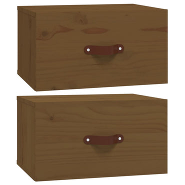 Wall-mounted Bedside Cabinets 2 pcs Honey Brown 40x29.5x22 cm