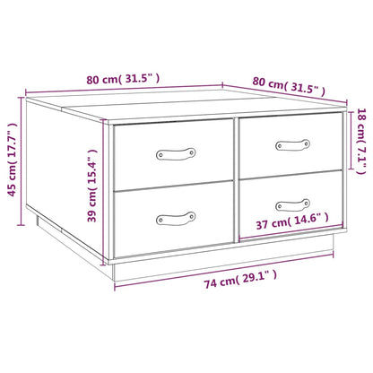 Coffee Table Black 80x80x45 cm Solid Wood Pine