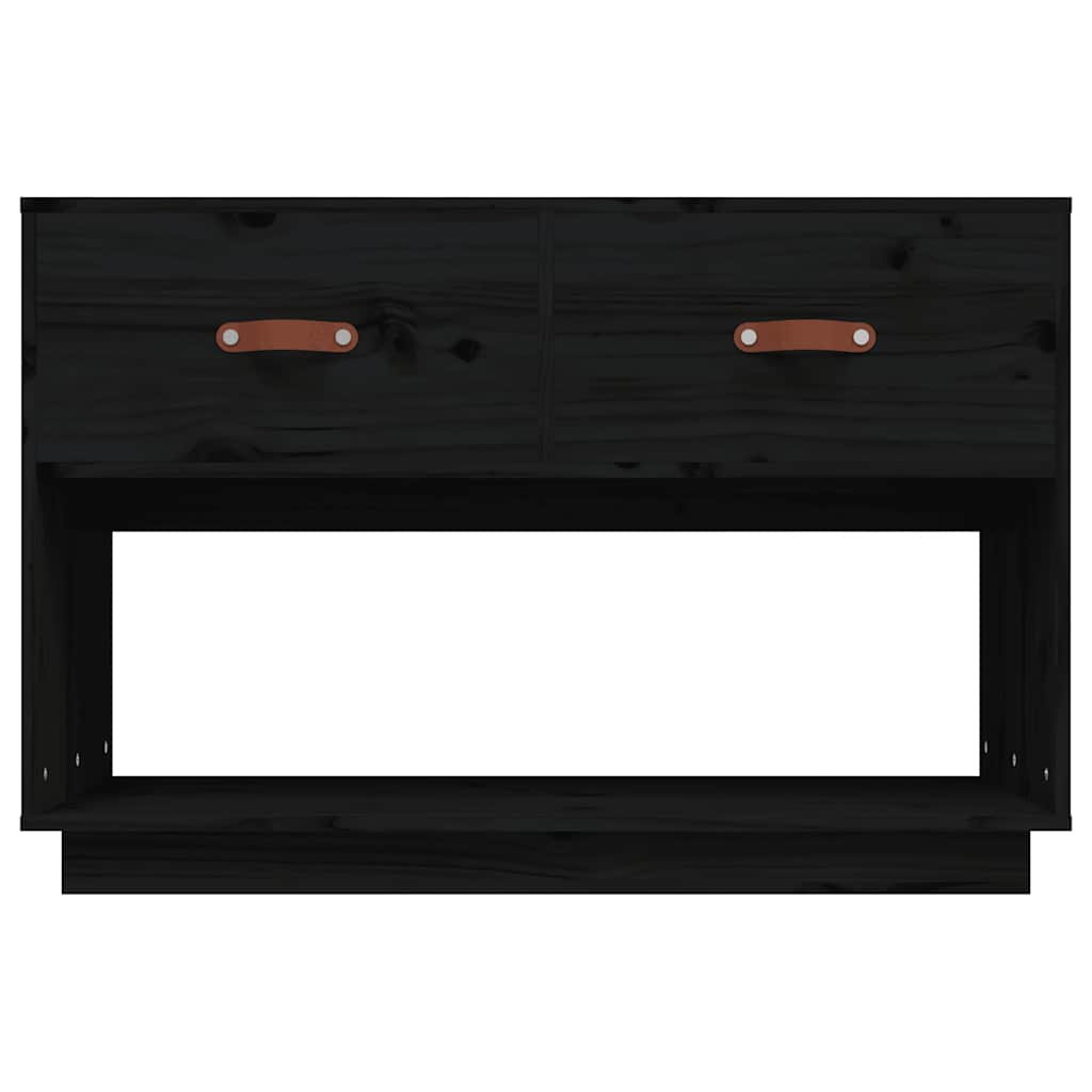 TV Cabinet Black 90x40x60 cm Solid Wood Pine