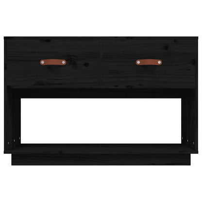 TV Cabinet Black 90x40x60 cm Solid Wood Pine