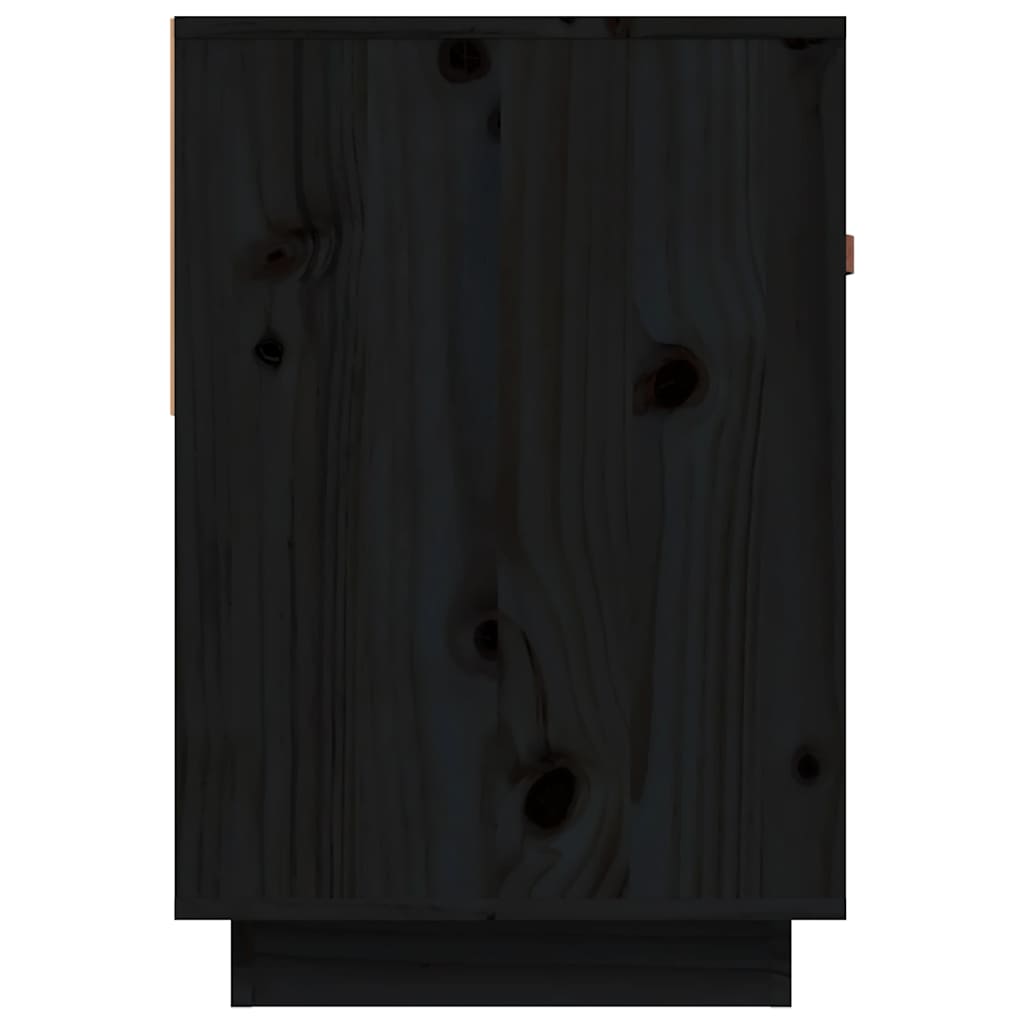 TV Cabinet Black 90x40x60 cm Solid Wood Pine