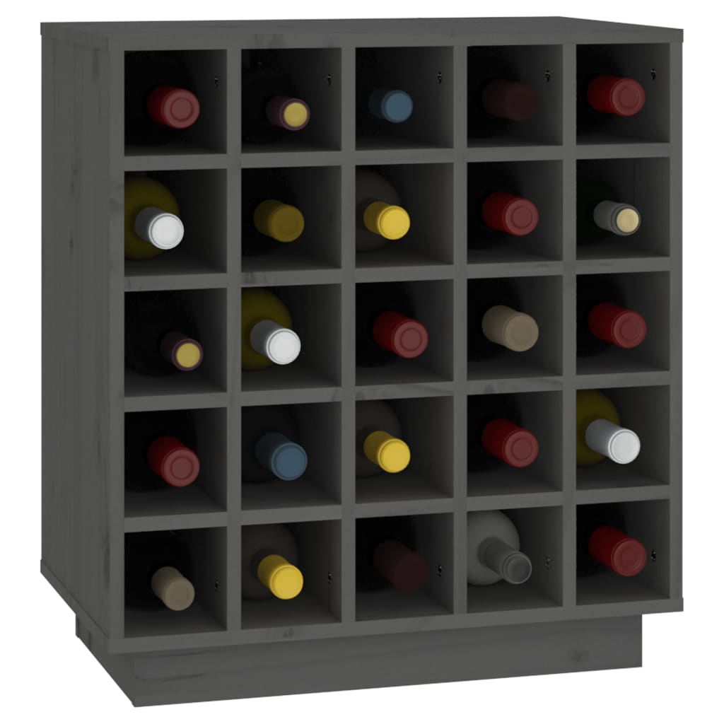 Wine Cabinet Grey 55.5x34x61 cm Solid Wood Pine