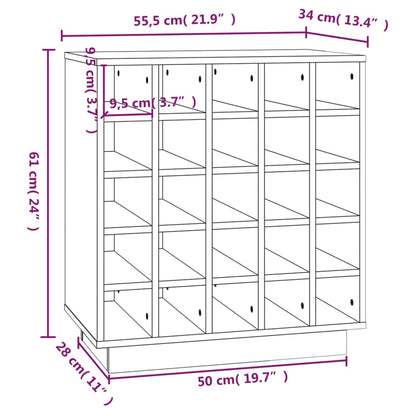 Wine Cabinet Grey 55.5x34x61 cm Solid Wood Pine