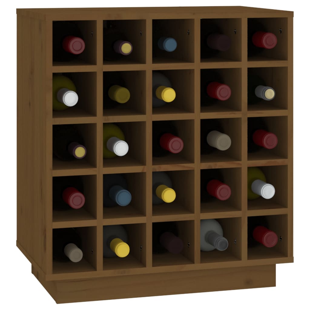 Wine Cabinet Honey Brown 55.5x34x61 cm Solid Wood Pine