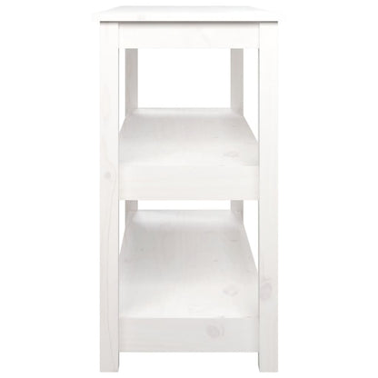 Console Table White 110x40x74 cm Solid Wood Pine