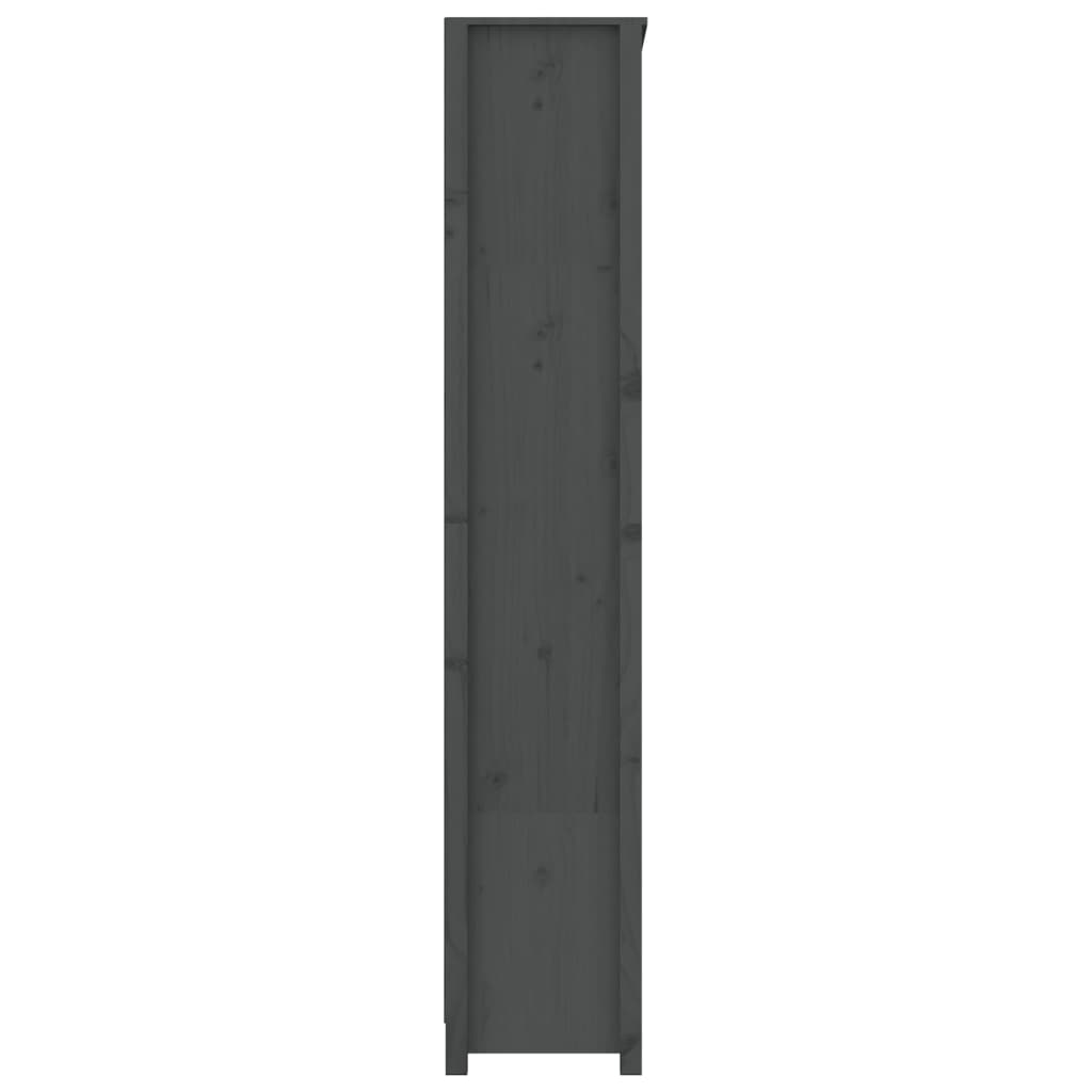 Book Cabinet Grey 80x35x183 cm Solid Wood Pine