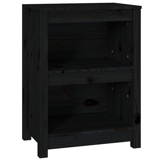 Book Cabinet Black 50x35x68 cm Solid Wood Pine
