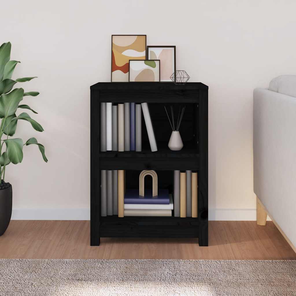 Book Cabinet | Black | Solid pine wood | Compact | Book Cabinet