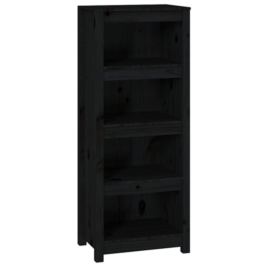 Book Cabinet Black 50x35x125,5 cm Solid Wood Pine