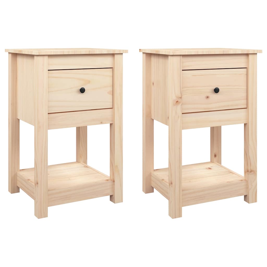 Bedside Cabinets 2 pcs 40x35x61,5 cm Solid Wood Pine