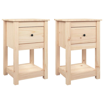 Bedside Cabinets 2 pcs 40x35x61,5 cm Solid Wood Pine