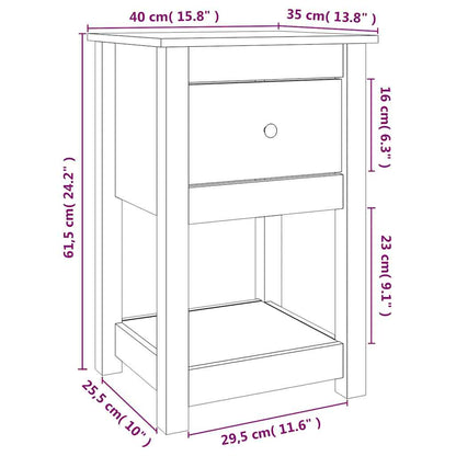 Bedside Cabinets 2 pcs 40x35x61,5 cm Solid Wood Pine