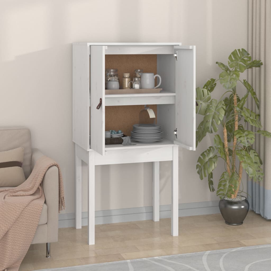 Highboard White 60x40x120 cm Solid Wood Pine