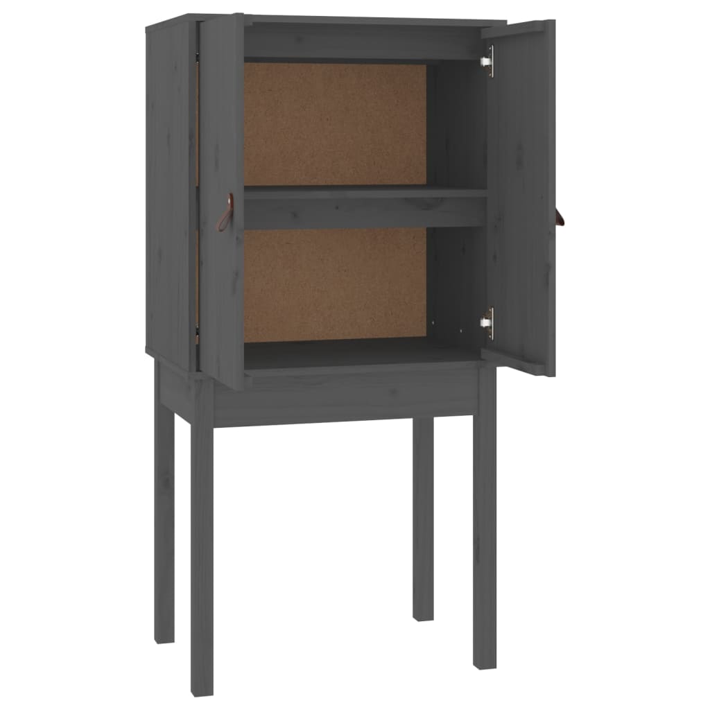 Highboard Grey 60x40x120 cm Solid Wood Pine