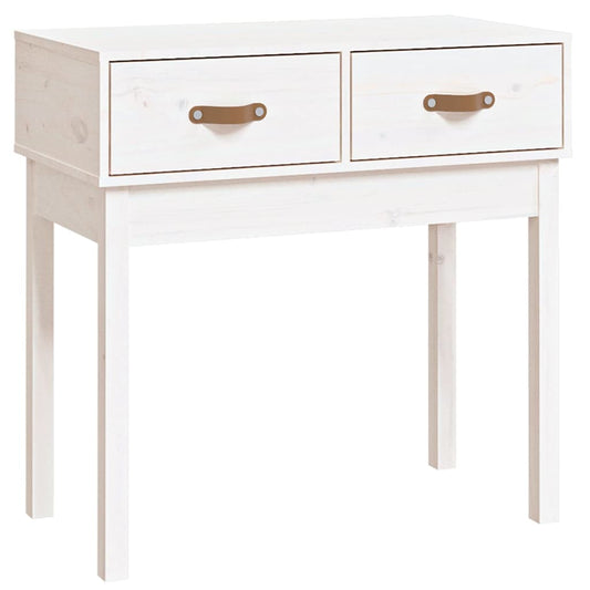 Console Table White 76.5x40x75 cm Solid Wood Pine