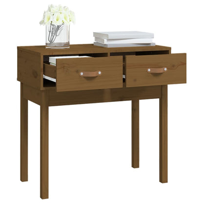 Console Table Honey Brown 76.5x40x75 cm Solid Wood Pine