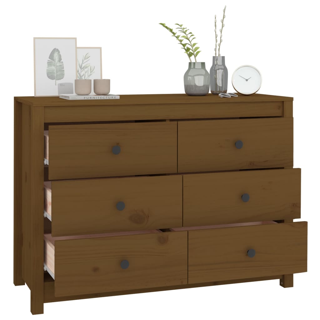 Side Cabinet Honey Brown 100x40x72 cm Solid Wood Pine