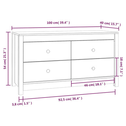 Side Cabinet 100x40x54 cm Solid Wood Pine