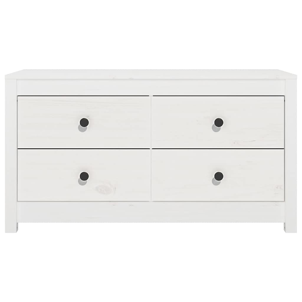 Side Cabinet White 100x40x54 cm Solid Wood Pine