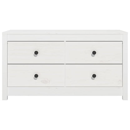Side Cabinet White 100x40x54 cm Solid Wood Pine