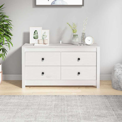 Side Cabinet White 100x40x54 cm Solid Wood Pine