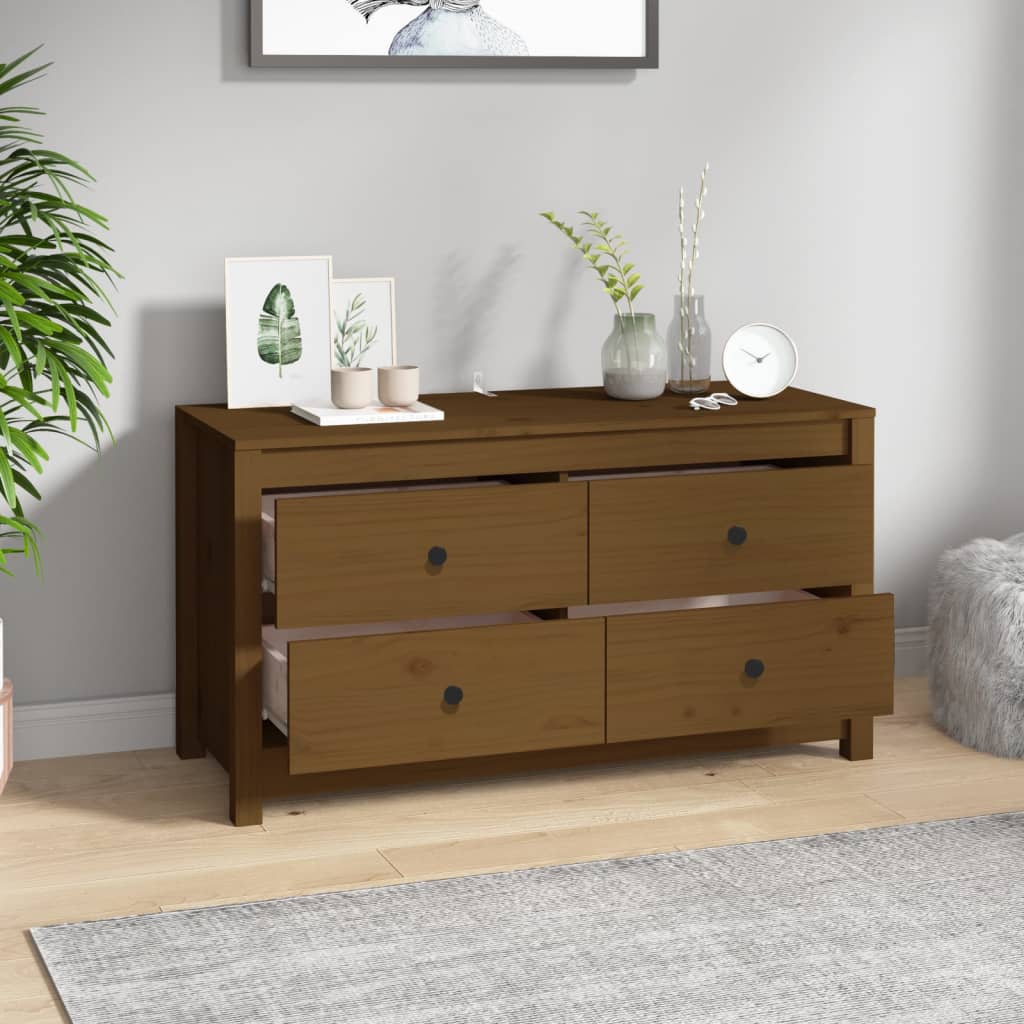 Side Cabinet Honey Brown 100x40x54 cm Solid Wood Pine