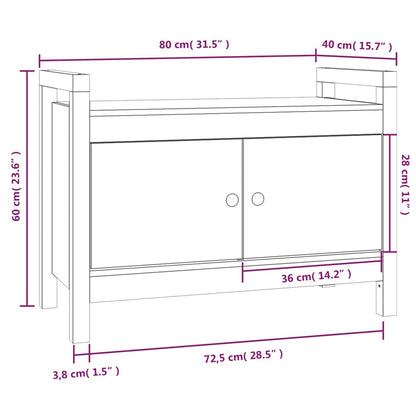 Hall Bench Honey Brown 80x40x60 cm Solid Wood Pine
