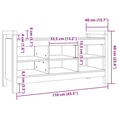 Hall Bench Honey Brown 110x40x60 cm Solid Wood Pine