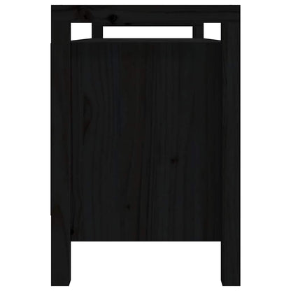 Hall Bench Black 110x40x60 cm Solid Wood Pine