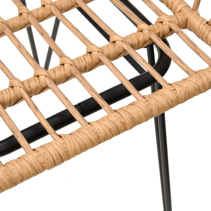 Garden Chair | Set of 2 | Brown | Steel, Polyethylene Rattan | Medium