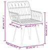 Garden Chairs 2 pcs with Armrest 56x64x80 cm PE Rattan