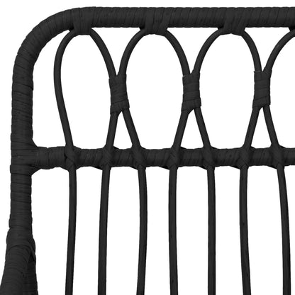 Garden Chair | Set of 2 | Black | Steel, Polyethylene | 56x64x80 cm