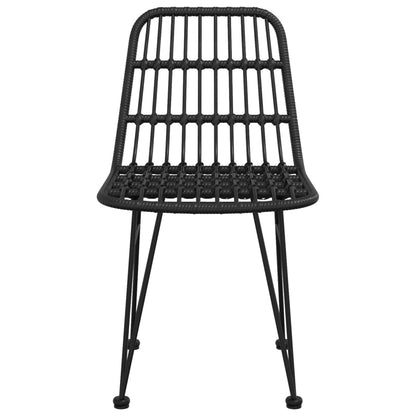 Garden Chair |  Set of 2 | Black | Steel, polyethylene | 48 x 62 x 84 cm