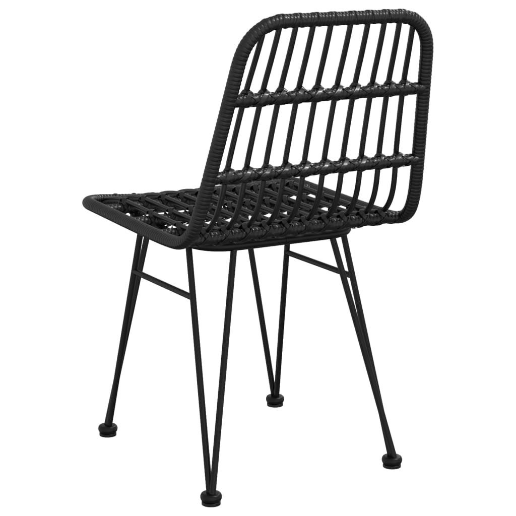 Garden Chair |  Set of 2 | Black | Steel, polyethylene | 48 x 62 x 84 cm