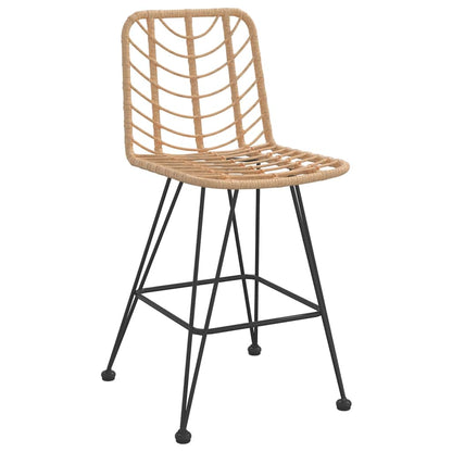 Bar Stool | Set of 2 | Black | Steel, polyethylene rattan | Standard